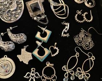 Mexican silver, sterling jewelry, earrings 