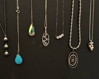 Sterling jewelry, necklaces 