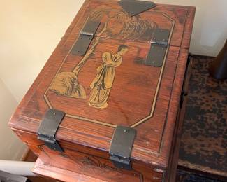 Vintage Chinese Jewelry Box with Mirror