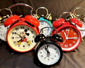 Vintage Mickey Mouse clock, and more clocks 