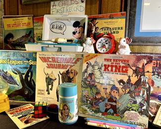 Vintage toys, records, albums, Disney, super hero’s, beanie babies, Mickey Mouse, and more