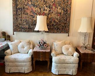 Tapestry and Club chairs