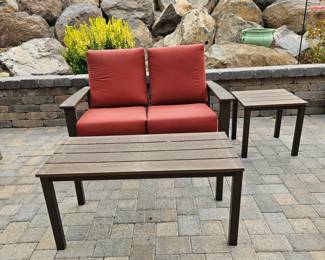 Patio Loveseat, Coffee & Side Table
