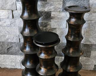 Wood Candle Stick Holders