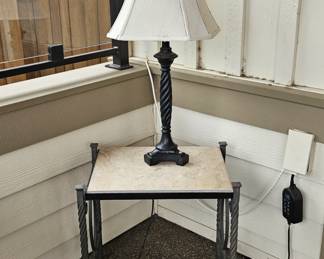 Small Side Table w/ Attached Lamp