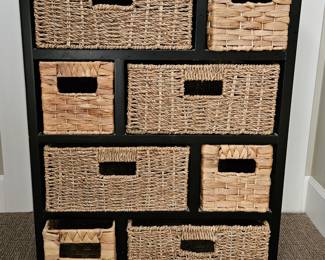 Small Cabinet with Wicker Baskets