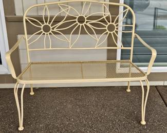 Pale Yellow Metal Bench
