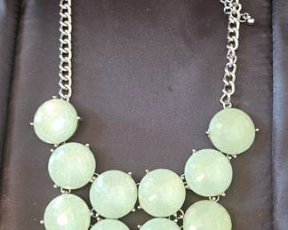Danbury Mint Necklace w/ Lite Green Stones