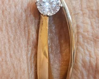 14K Bangle Bracelet w/ Artist Initials 