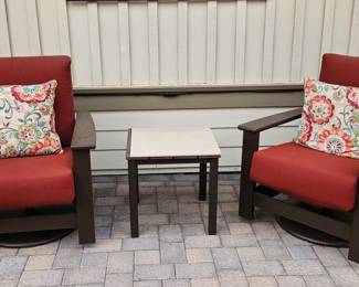 Two Patio Chairs that Swivel