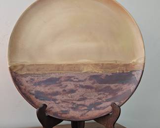 Large Decorative Ceramic Plate w/ Easel