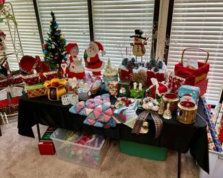 Selection of Christmas including vintage ornaments and decor 