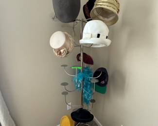 Vintage hats and hat stand