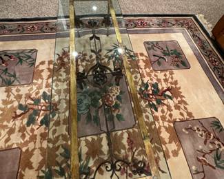 Vtg Mid Century Modern gilded brutalist coffee table