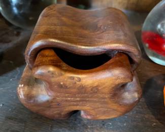 Fred and Marilyn Buss Carved Walnut Puzzle Box