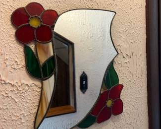 Stained Glass Floral Mirror