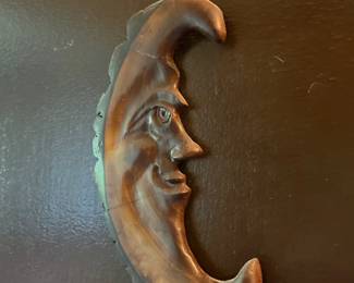 Wood Carved Moon Face