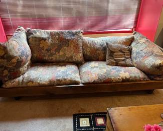 Mid Century Sofa Futon with End Tables 