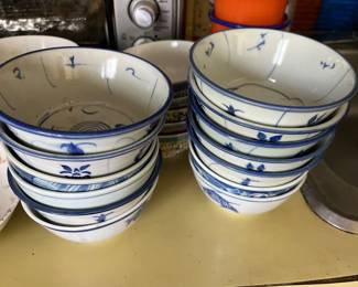 Blue and White Ming Style Bowls 