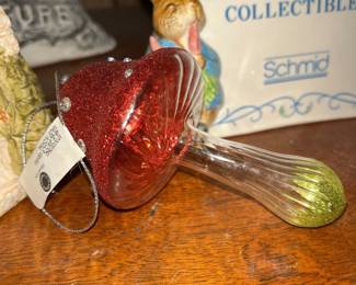 Blown Glass Ornament - Mushroom