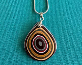 Jeep Wrangler Fordite Pendant Necklace
