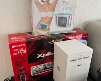 Sony car stereo, Airport Time capsule, small electronics