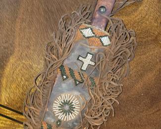 Native American Beaded Knife Sheath