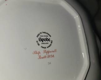 Detail of Spode Tradewins Red Dinnerware