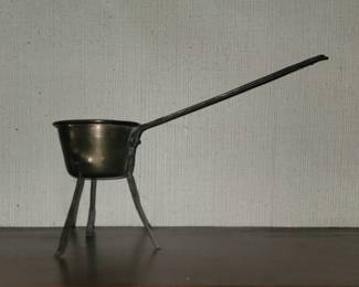 Antique Brass Footed Pot 