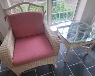 Wicker Chair and Rattan Table