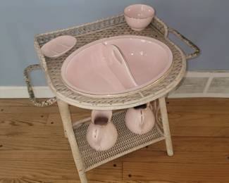 Antique Wicker Child's Washstand 