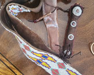 Native American Beadwork Belt and Knife Sheath 