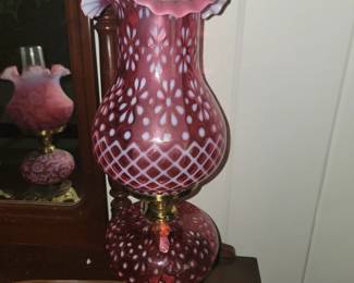 Fenton Cranberry Lamp