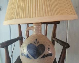 Cobalt Stoneware Jug Lamp