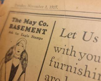 Detail of Bound 1927 "The Cleveland News" Papers