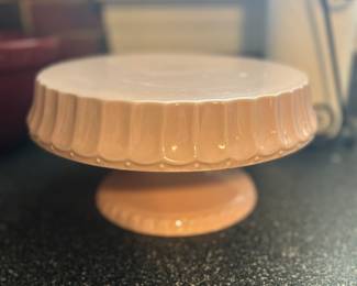 Pink ceramic cake platter