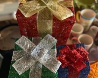 Light up Xmas presents fabric