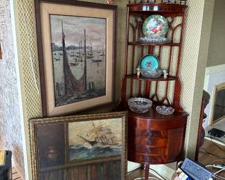 Mahogany Corner Etagere  