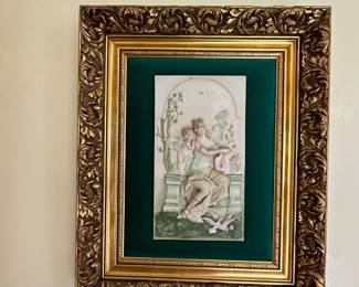 Pair of High Relief Bisque Plaques