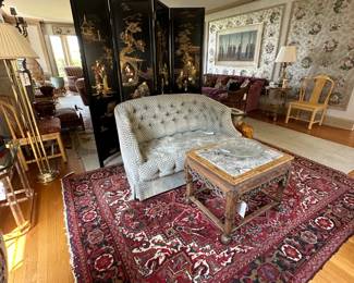 4 Panel Asian Lacquered High Relief 