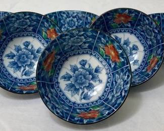 Vintage Japanese Porcelain Soup / Rice / Noodle Bowls Set of 6
