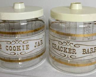 Vintage Pyrex Glass Canister Set- The Cracker Barrel and The Cookie Jar