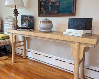 Mid-20th Century Modern Asian Alter Sideboard Console Table versatile and can be used for extra seating as well.