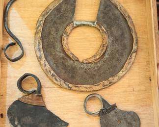 Pikot finger knives and wrist knife. Purchased in the 1960s in Uganda.