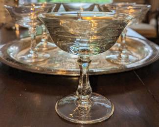 Six Rosenthal champagne crystal glasses
