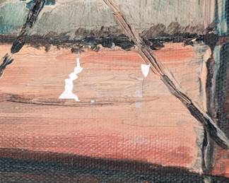 Paint chips on side of boat.