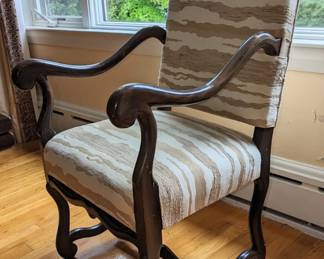 Upholstered Louis XIII Chairs with beautifully upholstered chairs.