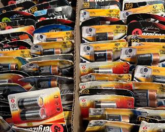 Boxes of batteries