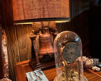 Vintage Liberty bell lamps, clocks