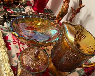 Carnival glass amber 